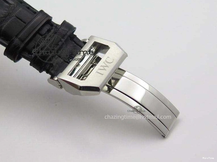 MIROTIME 0329 Portuguese Tourbillon Mystere SS TF Best Edition Black Dial on Black Croc Leather Strap Flexible 7383